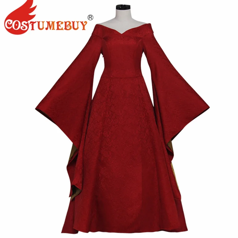 CostumeBuy Игра престолов Серсея Ланнистер Косплей Костюм Хэллоуин средневековый женское красное платье Песнь Льда и Огня