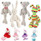 Детские мягкие игрушки, плюшевый кролик, кролик и медведь, набивные и плюшевые игрушки-животные для младенцев