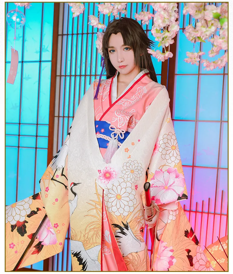 Fate Grand Order Okita Souji FGO кимоно Косплей Костюм Полный комплект Женский костюм COSPLAYONSEN |