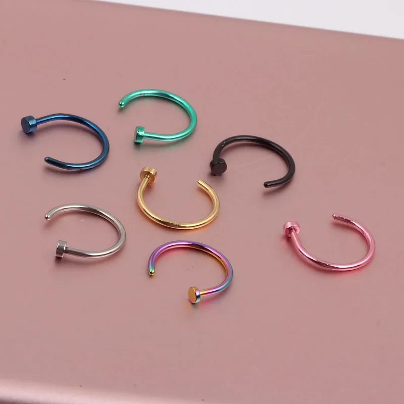 Кольцо для пирсинга из розового золота 7 цветов 70/140/700 шт.|body jewelry tragus|hoop nose ringsnose ring
