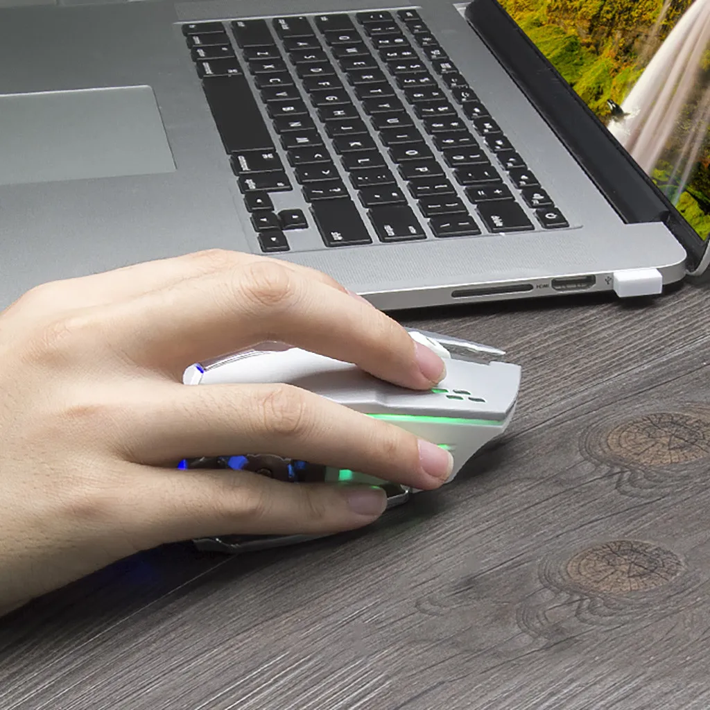 Перезаряжаемая Беспроводная Бесшумная USB оптическая эргономичная игровая мышь с