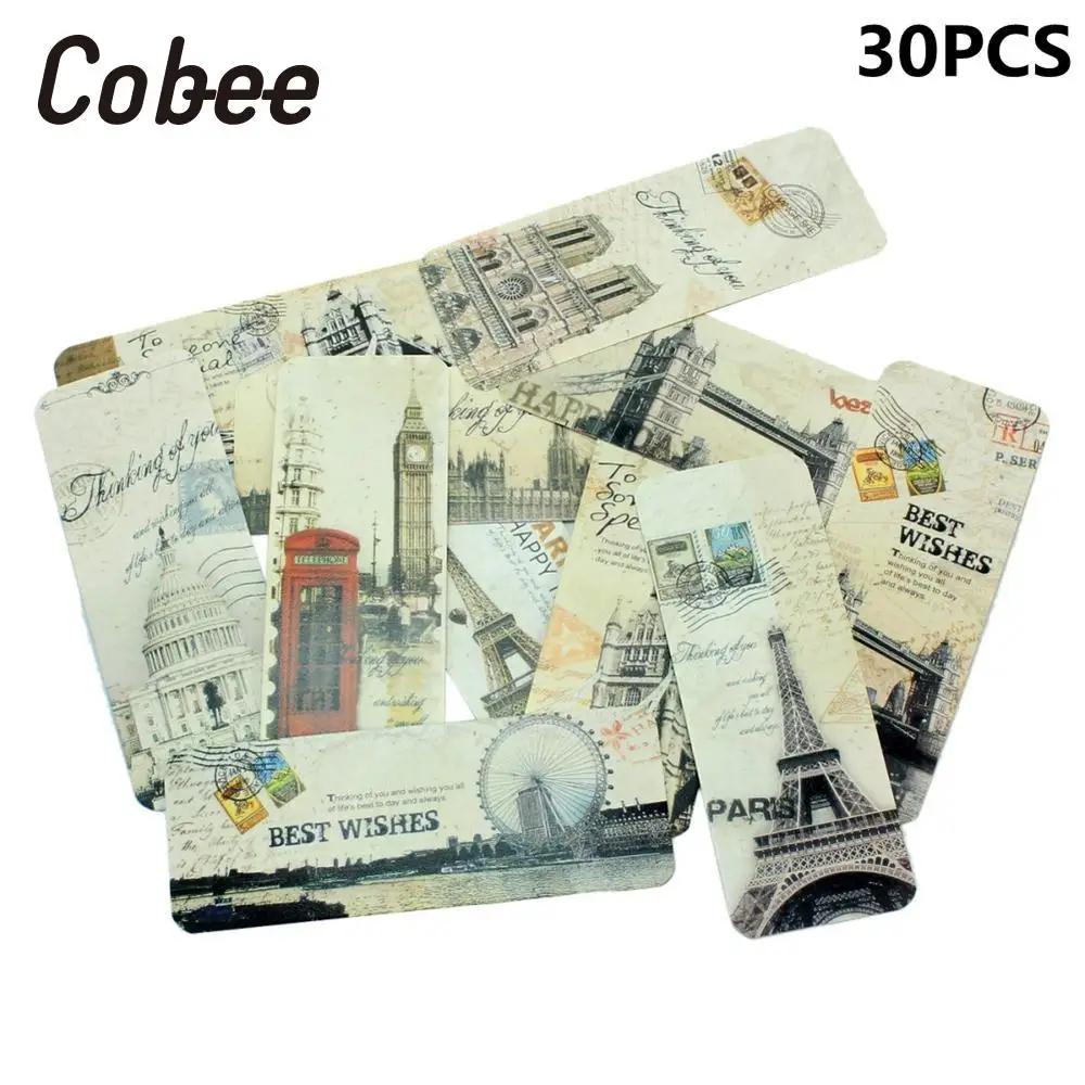 Cobee 30 шт. Европейский пейзаж Блокнот закладки вкладки для книг Памятка этикетка канцелярские товары офисный маркер забавные подарочные аксессуары