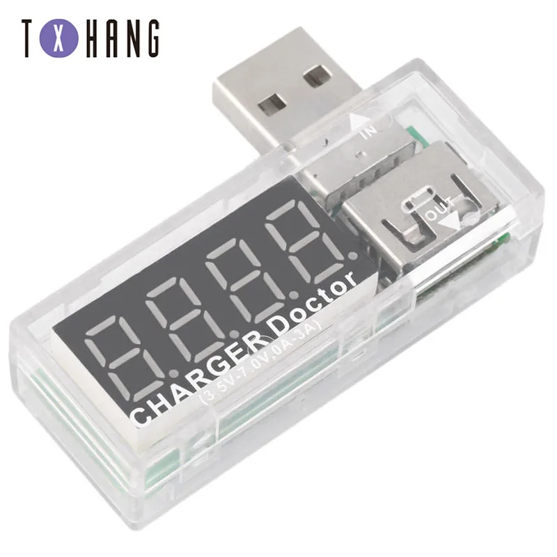 Измерительный мультиметр для USB-устройств с LCD-дисплеем и функцией определения напряжения, тока, емкости, зарядки и подключения к Power Bank.