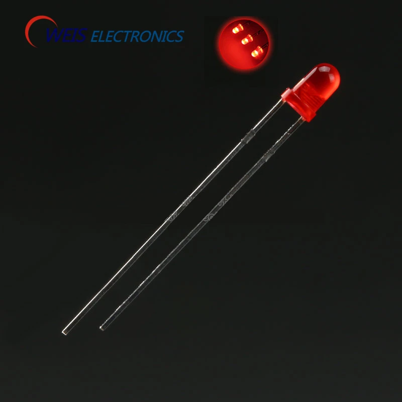 OWEIS 100PCS/LOT 3MM/F3 RED TURN LED ROUND HEAD SUPER LIGHT Lamp Emitting Diodes LONG LEG FREE SHIPPING | Освещение