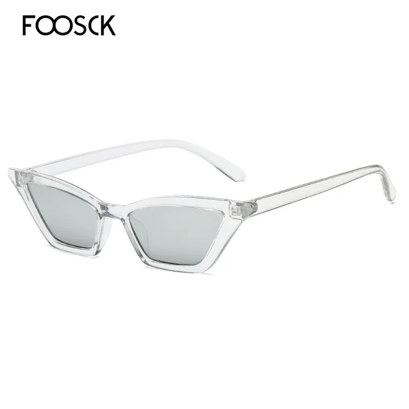 C6Silver FOOSCK, сексуальные женские квадратные солнцезащитные очки, женские, брендовые, дизайнерские,, солнцезащитные очки, винтажные очки, UV400 - Цвет линз: C6Silver