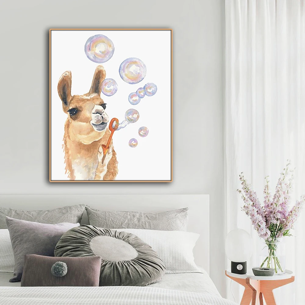 Kangaroo Bubble Забавный настенный художественный холст с печатью постера живопись