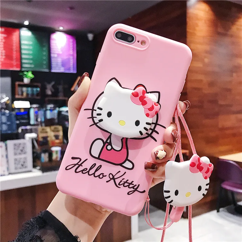 Cute Cartoon Snoopys stand+Lanyard+Doll Phone Cases For iPhone XR XS MAX 7 6s TPU Back Cover X 8 Plus |