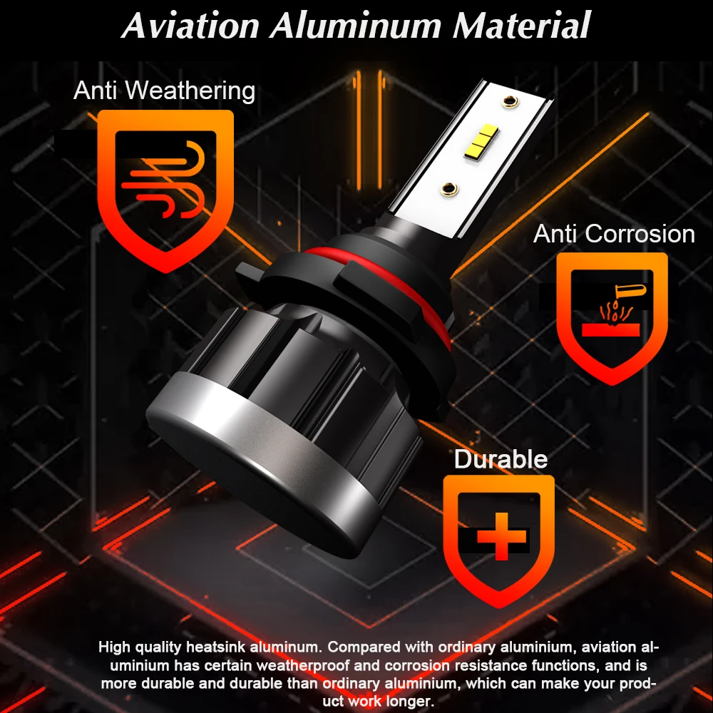 Roadsun 6000K H4 светодиодный H7 лампы H1 HB4 H11 H9 H8 HB3 со светодиодными кристаллами для