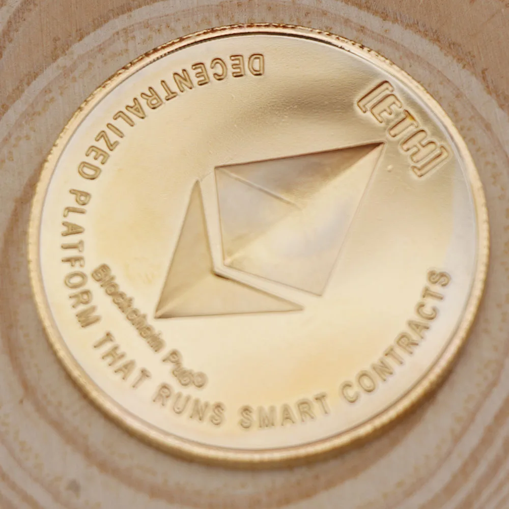 Позолоченная ETH монета Коллекционная искусство эфириум коллекция монет физическая Металлическая Имитация цифровой валюты