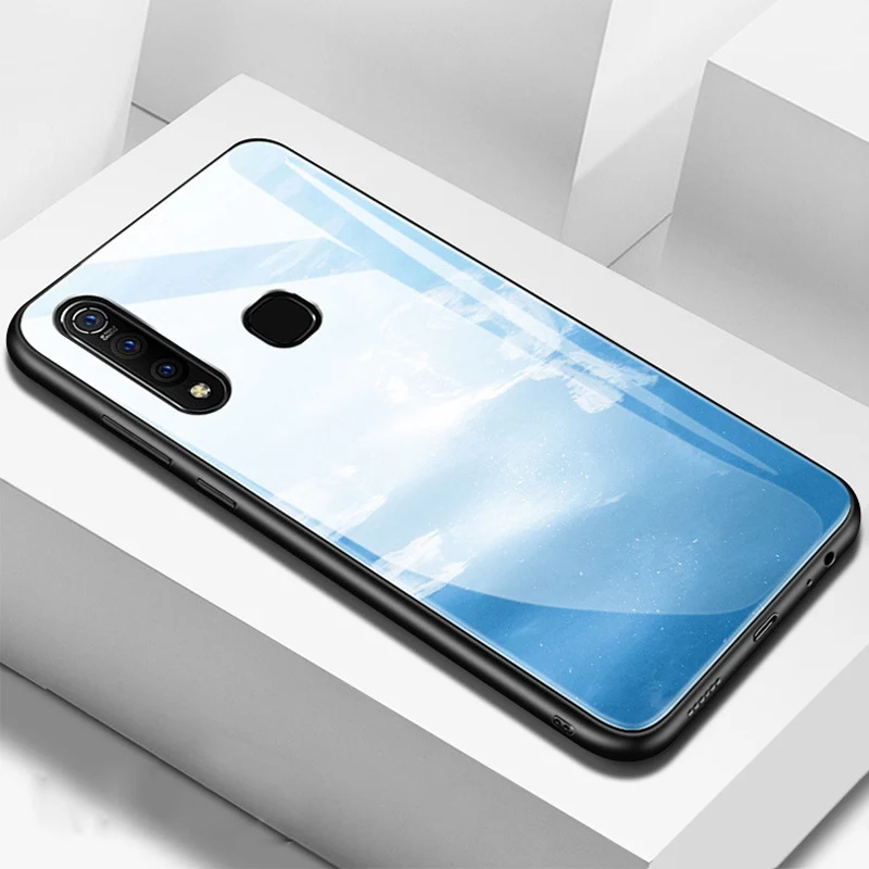 Закаленное стекло крышка для VIVO Z5X z5x градиентный цвет задняя крышка для VIVO Z5 X Мягкие силиконовые чехлы для телефонов VIVOZ5X Funda