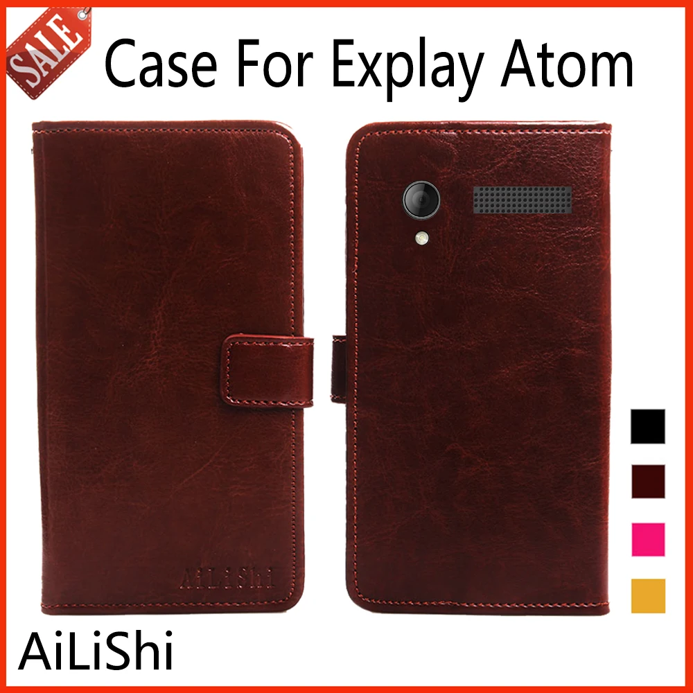 Роскошный кожаный чехол AiLiShi для Explay Atom кошелек с откидной крышкой и отделением