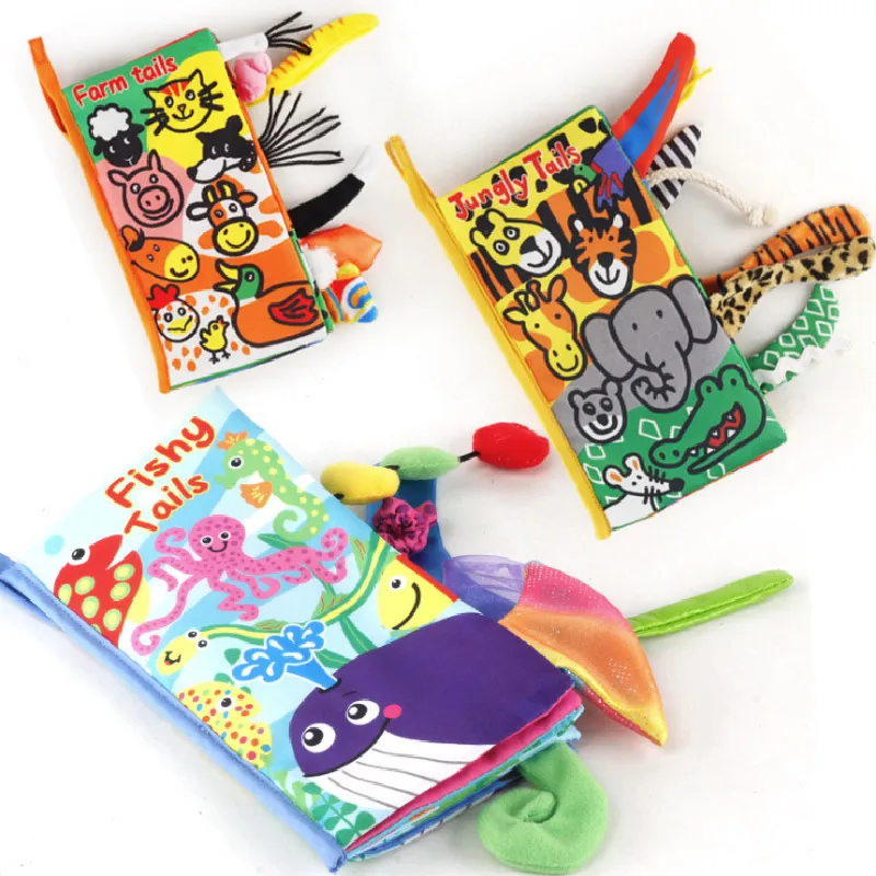 BabyPower искусственная ткань книга с животными и хвостом лучший подарок для
