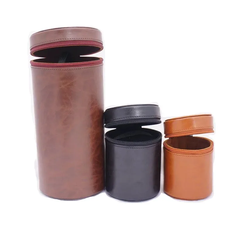 Защитный чехол для объектива камеры S M L кожаный DSLR Nikon Canon Sony 3 цвета|lens bag case|lenses