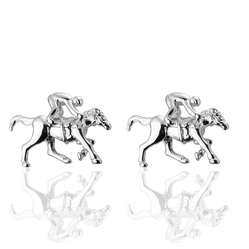 

C-MAN Luxury shirt Silvery horse cufflink for mens Brand cuff buttons cuff links High Quality abotoaduras Jewelry