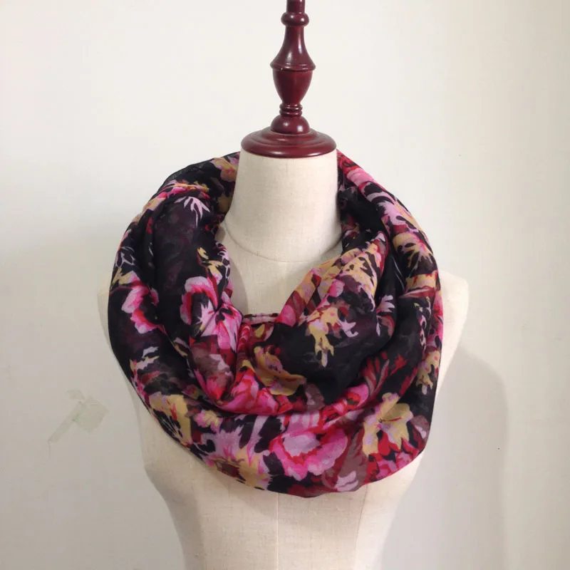 Модные стильные шарфы весна лето осень женский шарф с цветочным принтом шаль