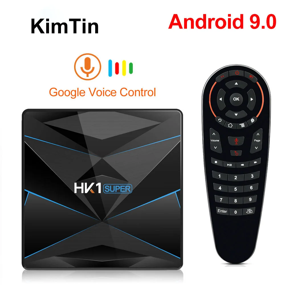 Части ТВ коробка 4 K Android 9 HK1 супер RK3318 ядра ARM проигрыватель Google DDR4 4G 128G 2 4G/5G Wi Fi