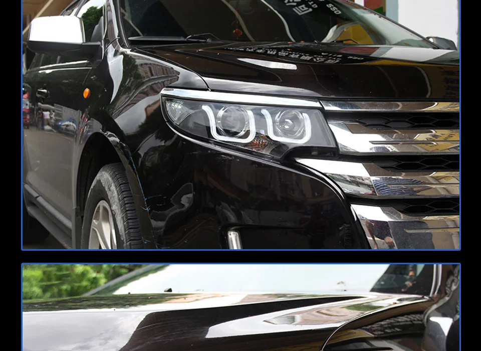 AKD автомобильный Стайлинг для Ford Edge фары 2012- Edge светодиодный фонарь DRL HID фара Angel Eye биксеноновые фары аксессуары