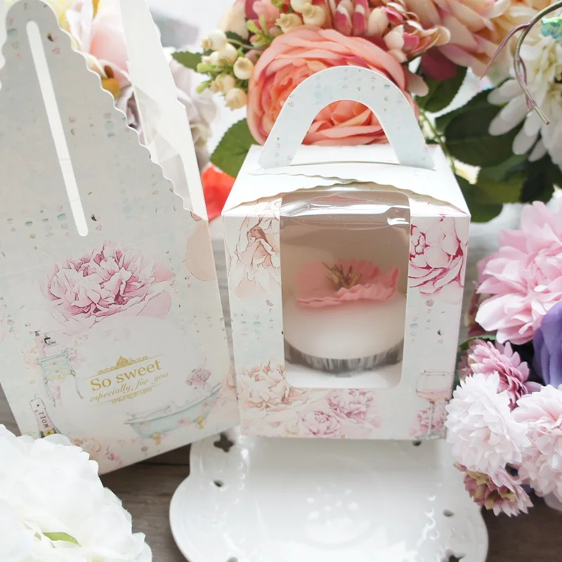 9*9*10cm 2 style Cupcake Paper Box Cookie Candy Christmas girl Birthday Gifts Packaging Party wedding Storage Boxes | Дом и сад
