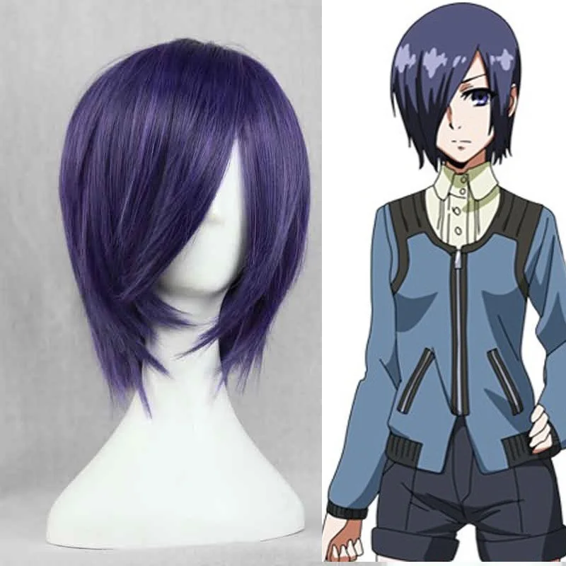 Аниме Tokyo Ghoul Touka Kirishima парик тока короткие фиолетовые волосы Хэллоуин вечерние