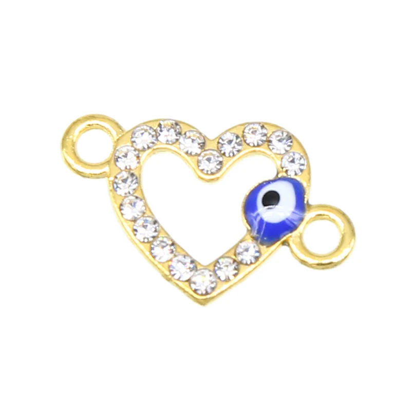 6 шт. посеребренные Кристаллы с двойным соединителем в форме сердца изготовление