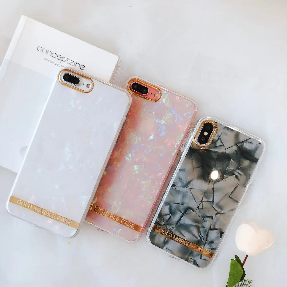 Marble Phone Case for iPhone 6s 6 Plus Glossy Soft TPU Cover X 8 7 |