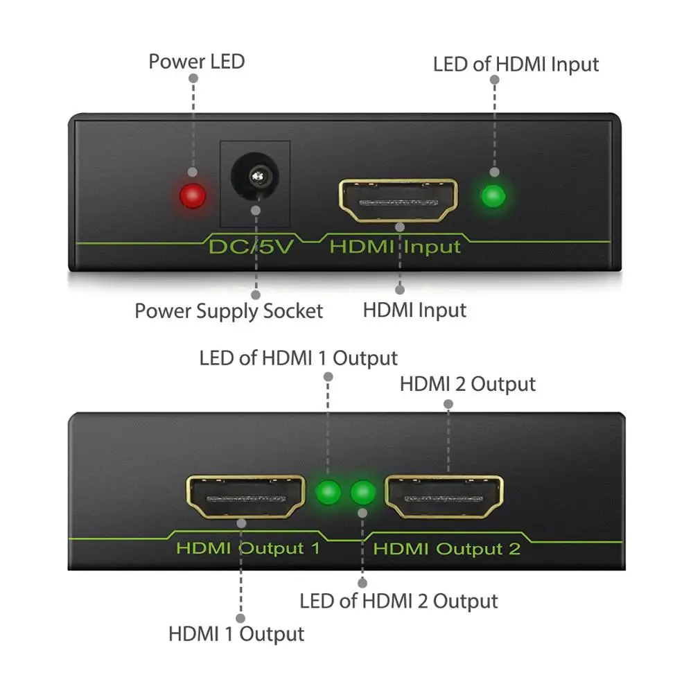 ESYNiC новый со сверхвысоким разрешением Ultra HD 4K x 2K HDMI сплиттер усилитель 1 в 2 из