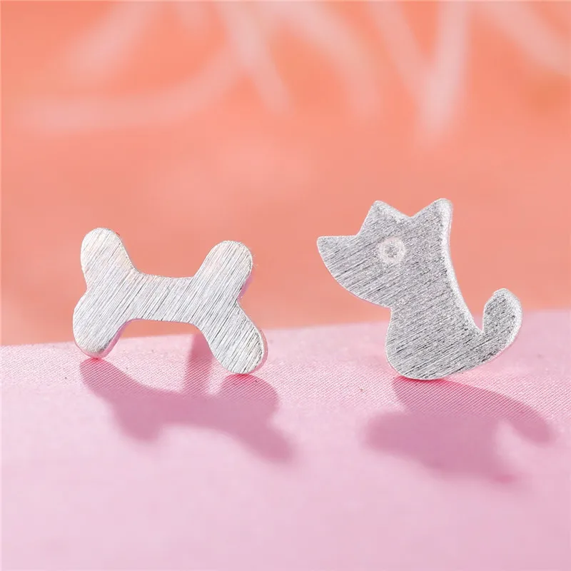 Серьги-пусеты DAN'S ELEMENT Lovely Dog &amp Bone из 100% серебра 925 пробы модные украшения в