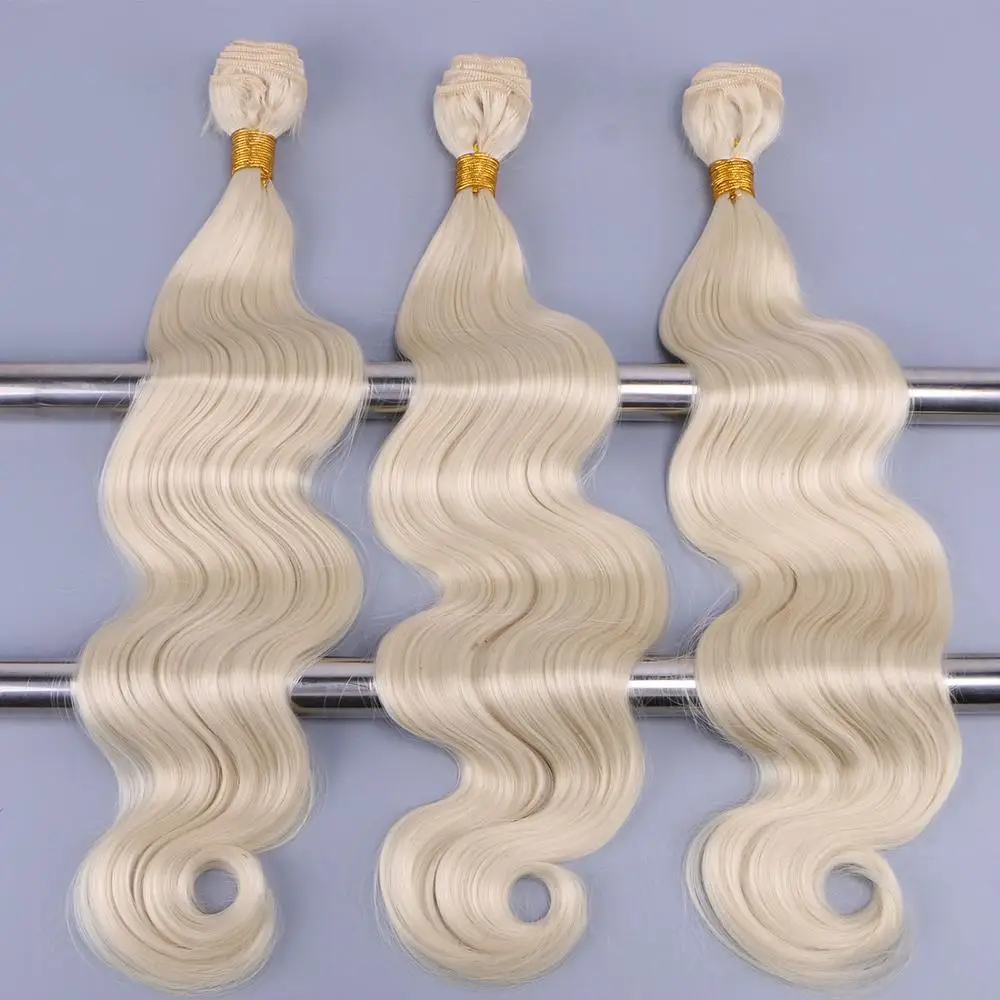 

Color 613 body wave 16-24 inches synthetic hair weft fiber weave for women