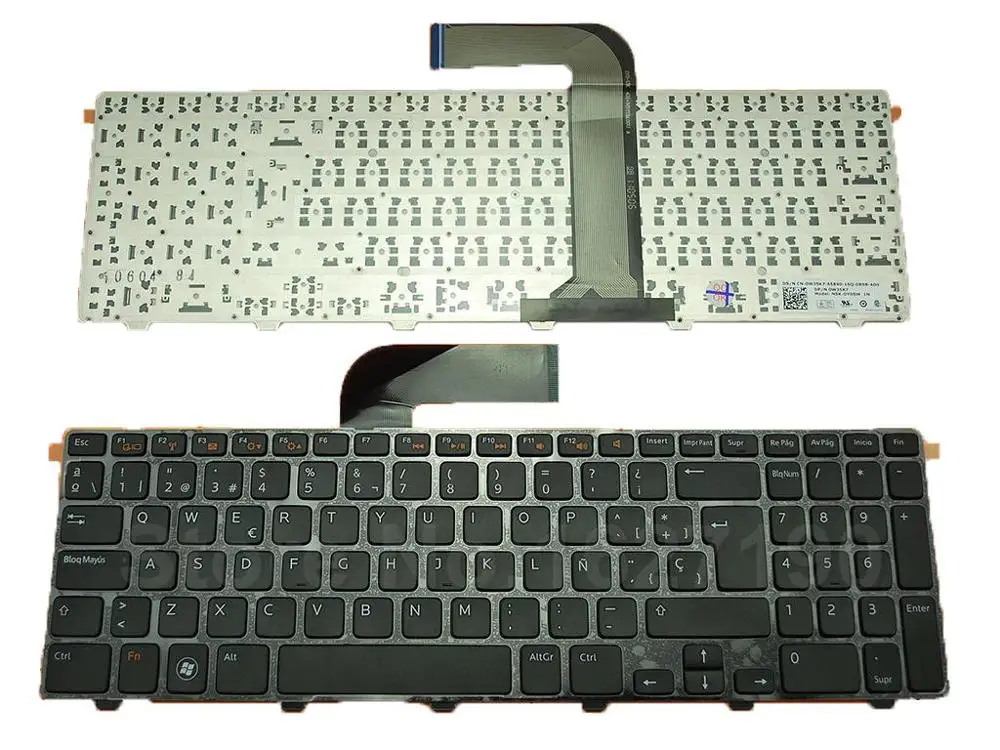 

SP/Spanish Keyboard For DELL NEW Inspiron 15R N5110 BLACK FRAME BLACK PN:NSK-DY0SW 0P4R7V 9Z.N5YSW.00S