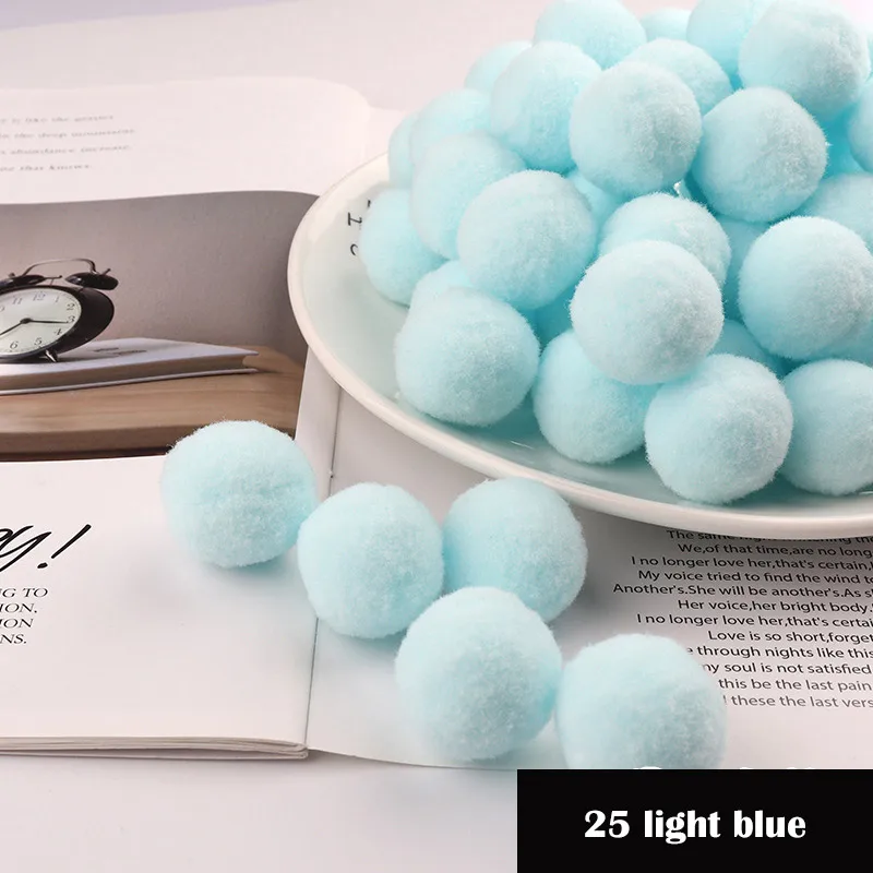 25 light blue Новинка! 200 шт/партия помпон 15 мм Мини пушистые мягкие помпоны шар пушистый ручной работы поделки для домашнего декора Швейные принадлежности - Цвет: 25 light blue