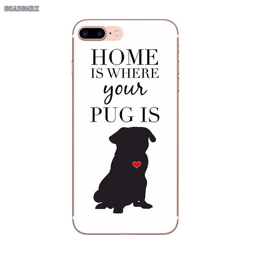 Animal Cute Pug Dog Silicone Phone Case Covers For Huawei GR3 2017 Mate 20 P30 Honor 7A Pro 7C 8C 7X 8X 9 Lite 10 Nova 2 2i 3 3i | Мобильные