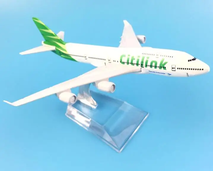 Воздух Индонезия Citilink дыхательные пути B747 400 Боинг 747 авиакомпании 16 см модель