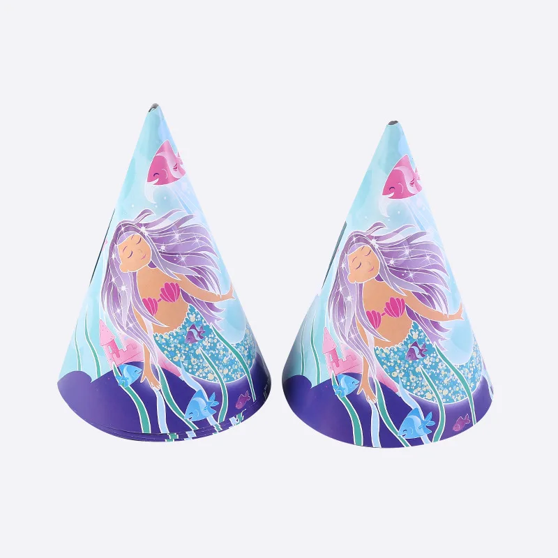 Маленькая Русалочка одноразовая посуда Набор чашек тарелка соломенная скатерть