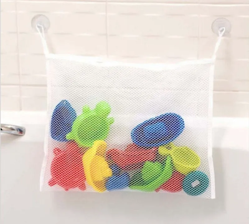 Kids Baby Bath Toys Tidy Storage Suction Cup Bag Baby Bathroom Toys Mesh Bag Organiser Net