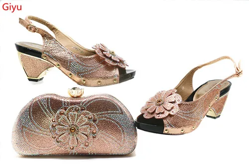 

Shoes and Bag Set African Sets 2019 green Color Italian Shoe Bag Set Decorated with Rhinestone High Quality! HSN1-13