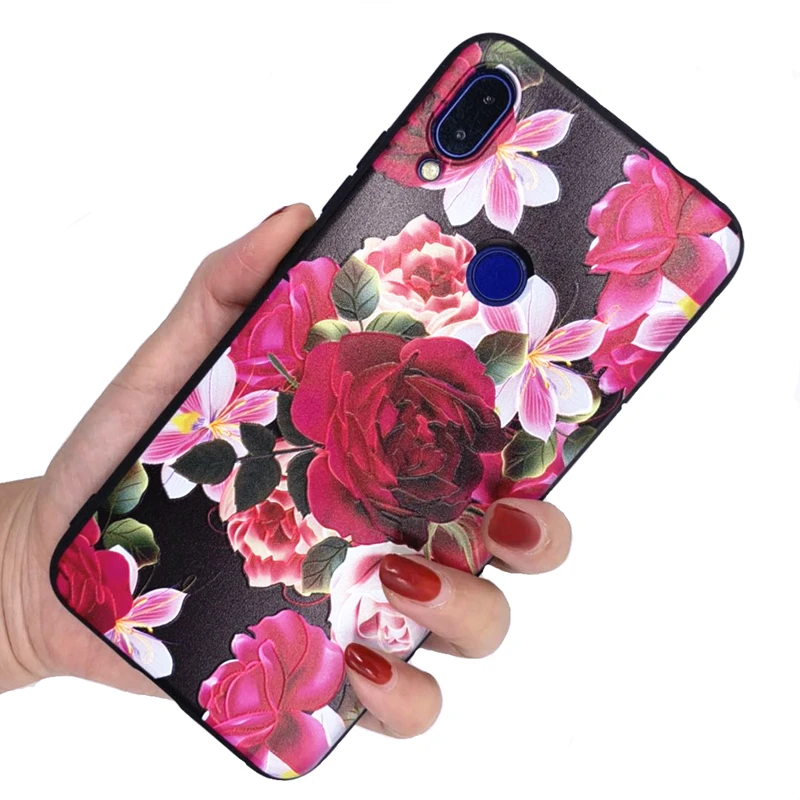 Чехол для Xiaomi Redmi Note 7 силиконовый 3d мягкий рельеф ТПУ чехол телефона Pro