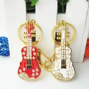 

Wholesale Musical Instrument White Red Guitar USB 2.0 Flash Drive Thumb Memory Stick Pen Drive U Disk 8GB 16GB 32GB 64GB Gift