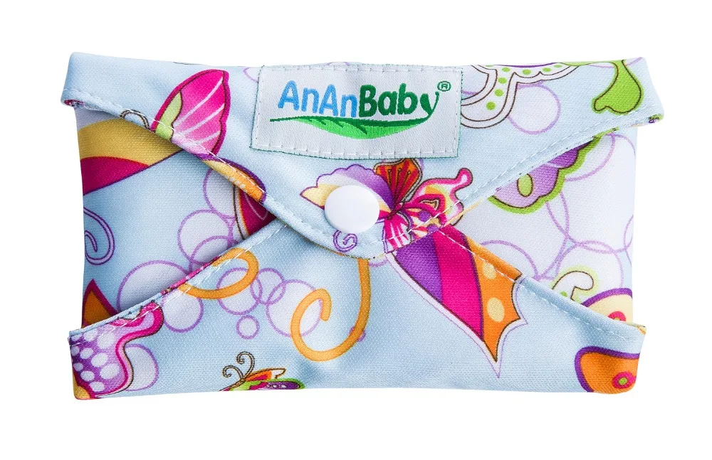 Ananbaby 10 шт в партии печатные моющиеся тканевые менструальные прокладки многоразовые угольно-Бамбуковые гигиенические салфетки размер 35,6x9 см