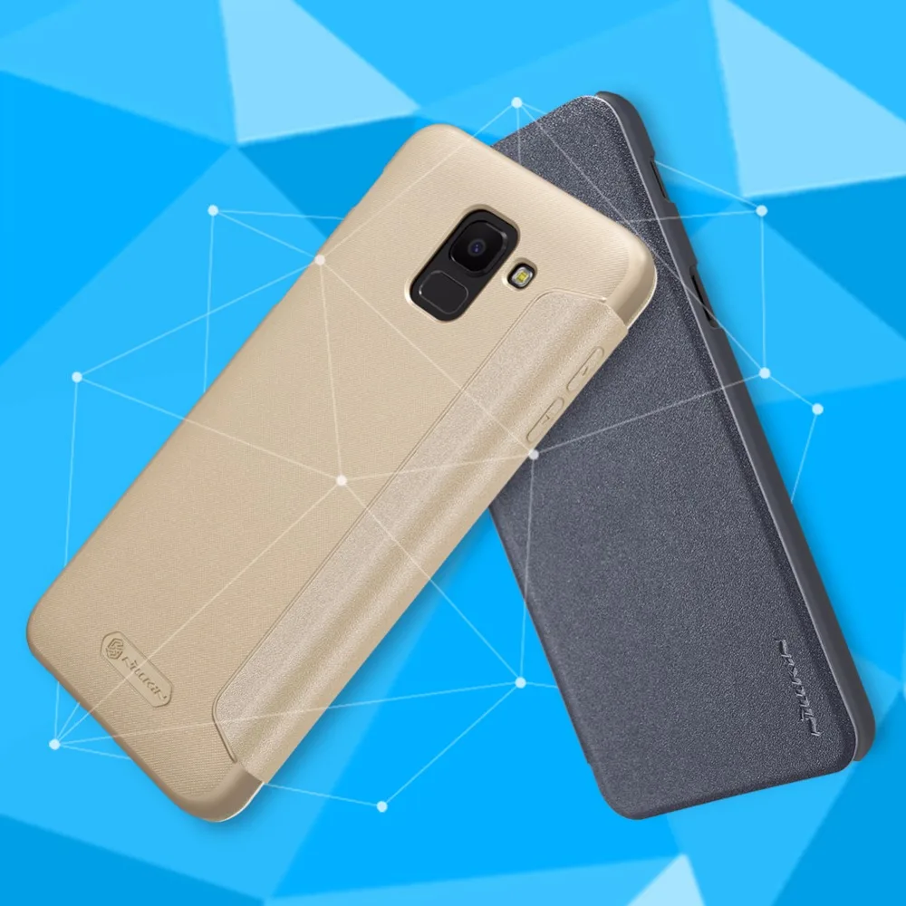 Чехол для телефона для samsung Galaxy J6 NILLKIN блестящий чехол из искусственной кожи чехол с откидной крышкой в розницу посылка