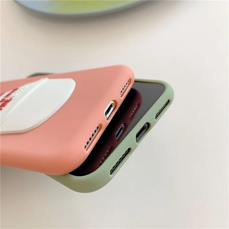 Чехол для телефона с оранжевым клубничным напитком iphone 6 6s 7 8 Plus зеленый мягкий