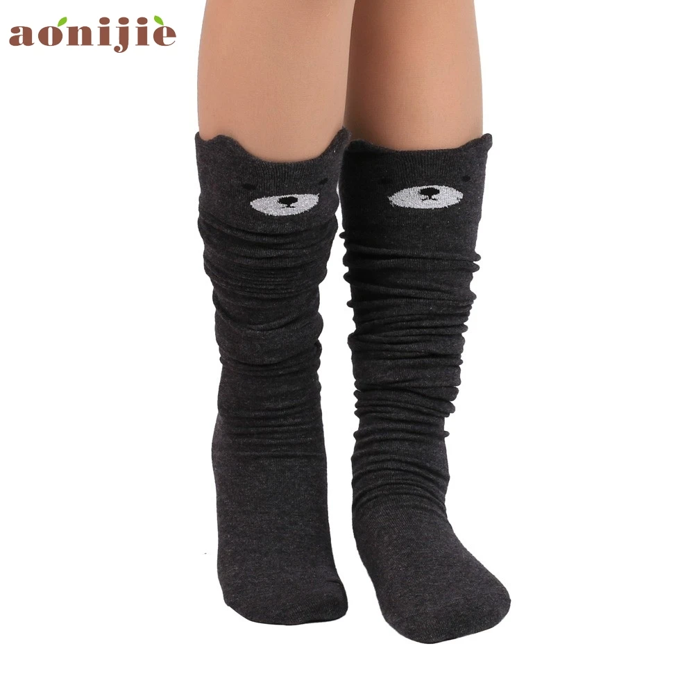 2017 женские и теплые носки Гольфы с кошачьим котом длинные спортивные уличные для