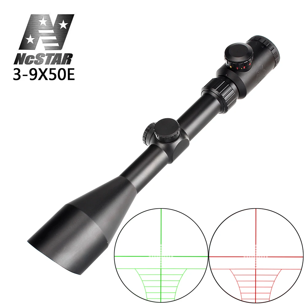 NcSTAR 3-9X50 Hunting Rifle Scope Tactical Optical Sight Ranging Reticle Red Green Illuminated Angled Integral Sunshade | Спорт и