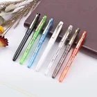 Ручка перьевая спиральная круглая прозрачная многоцветная, карандаш с тонким наконечником для школы и офиса, 1 шт.