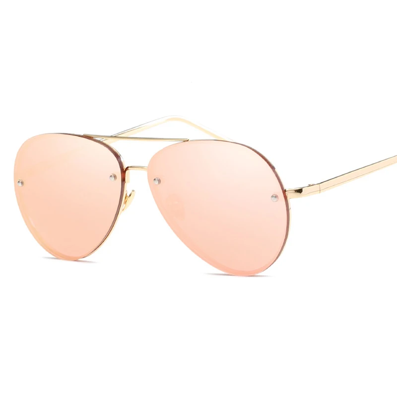 Новые модные линзы зеркальные авиационные Солнцезащитные очки женские стильные