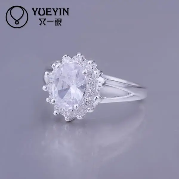 NEW Fashion silver plated jewelry wedding ring Silver new design finger for lady bijoux women Big Stone | Украшения и аксессуары