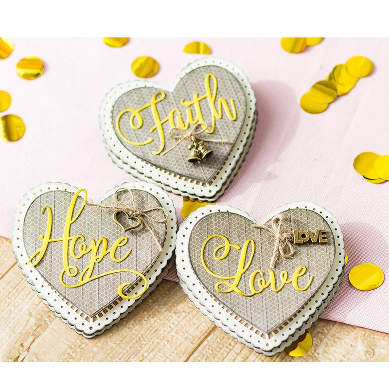 В форме сердца слово любовь металлические режущие штампы трафареты сделай сам