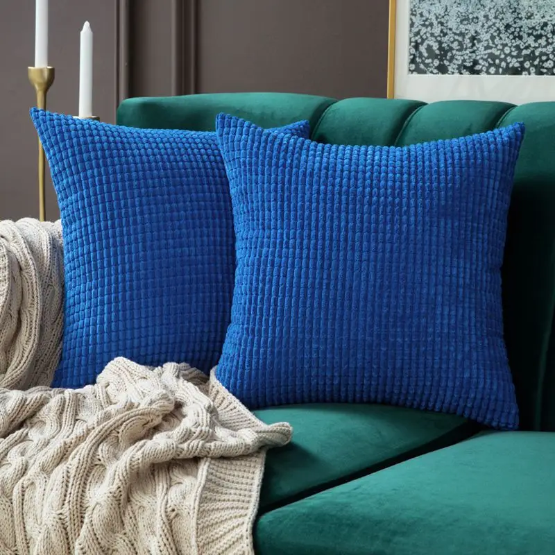 Royal Blue 1 шт., мягкие однотонные декоративные Квадратные наволочки для подушек, милый комплект с гранулами, чехол для подушки, удобный чехол для подушки для дивана и спальни - Цвет: Royal Blue