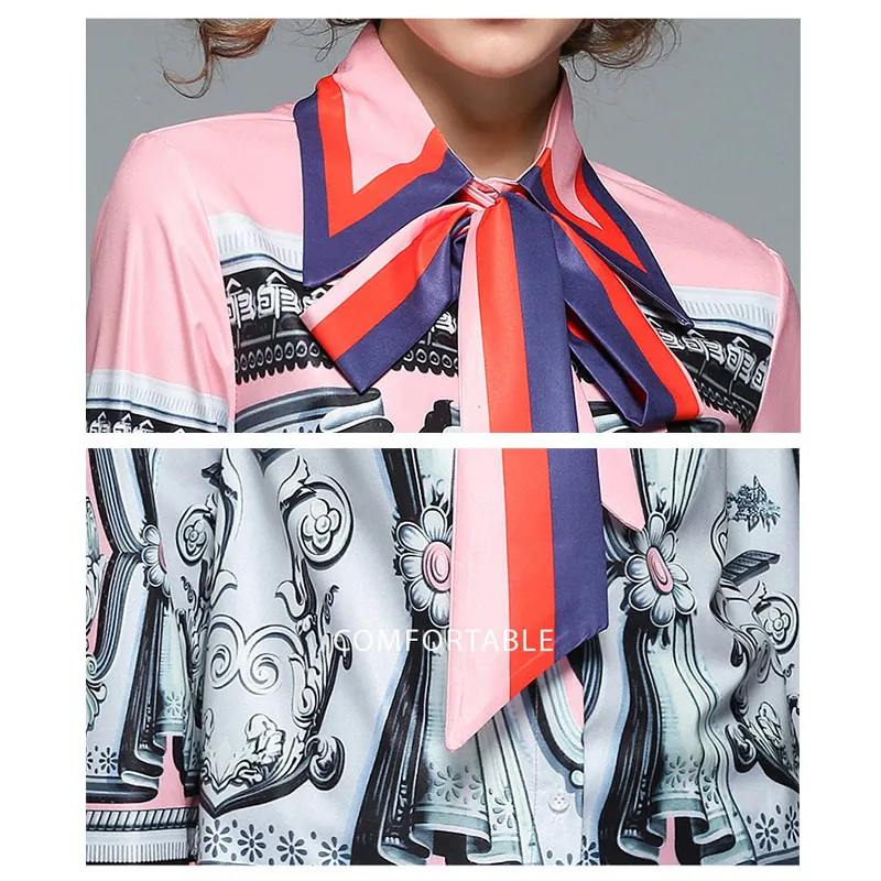 Женские Розовые рубашки Willstage женская элегантная официальная блузка с бантом