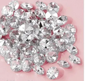 Бесплатная доставка, 1000 шт.12 мм, акриловые серебряные бриллианты, искусственные Серебряные Кристаллы для стола, украшение для свадебной вечеринки