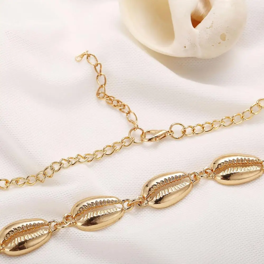 Beach Shell Pendants Necklace Gold Silver Color Hollow Seashell Necklaces Link Chain Women Girls Accessories Jewelry | Украшения и